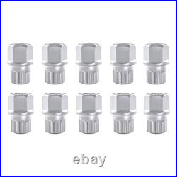10PCS Locking Wheel Nut Key 17mm Socket Remover Set 10-21 Point CRV For VW