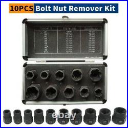 10Pcs Grip & Twist Sockets Locking Wheel Nut Remover Damaged Rounded Bolts UK