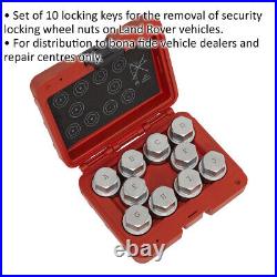 10pc Locking Wheel Nut Key Set DEALERS & REPAIR CENTRES ONLY For Land Rover