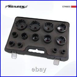 13 Piece Grooved Locking Wheel Nut Remover Socket Set Inside Tooth 18mm 80mm
