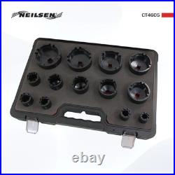 13 Piece Grooved Locking Wheel Nut Remover Socket Set Inside Tooth 18mm 80mm