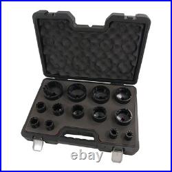 13 Piece Grooved Locking Wheel Nut Remover Socket Set Inside Tooth 18mm 80mm