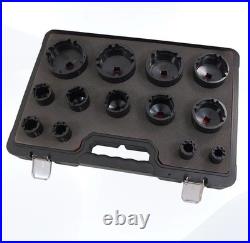 13 Piece Grooved Locking Wheel Nut Remover Socket Set Inside Tooth 18mm 80mm