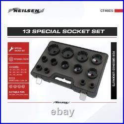 13 Piece Grooved Locking Wheel Nut Remover Socket Set Inside Tooth 18mm 80mm