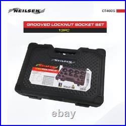 13 Piece Grooved Locking Wheel Nut Remover Socket Set Inside Tooth 18mm 80mm