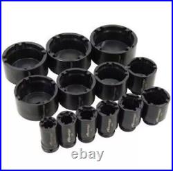 13 Piece Grooved Locking Wheel Nut Remover Socket Set Inside Tooth 18mm CT4605