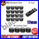 16P 17mm BLACK ALLOY WHEEL NUT COVERS + 4P Locking CAPS UNIVERSAL FOR ANY CAR