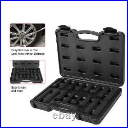 16Pcs Car Wheel Locking Lug Nut Master Set Lock Key Removal Tool Kit