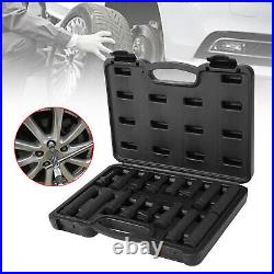 16Pcs Car Wheel Locking Lug Nut Master Set Lock Key Removal Tool Kit