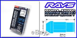16+4 RAYS 42mm 22g Medium DURA-NUTS Rim Wheel Tuner Lock Set 12x1.5 BLUE a