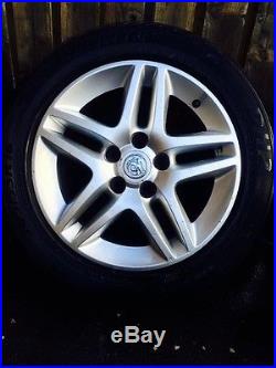 16'' 5 Studs Vauxhall 16'' Alloy Wheels With Tyres & Locking Nuts, 2 New Tyres