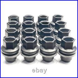 16 Genuine Land Rover OEM Wheel Nuts + 4 Locks 14x1.50 Black DEFENDER 90