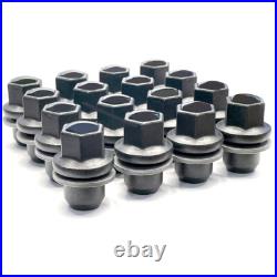 16 Genuine Land Rover OEM Wheel Nuts + 4 Locks 14x1.50 Black DEFENDER 90