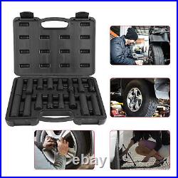 16 Pcs Car Wheel Locking Lug Nut Master Set Lock Key Removal Tool Kit