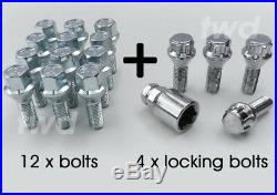 16x ALLOY WHEEL BOLTS + LOCKS FOR FIAT 500 SECURITY LUG STUD SCREW NUTS C3b