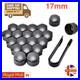 17mm Grey Nut Caps + 4x Locking Wheel Nut Covers + Removal Tool Audi BMW