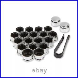 17mm WHEEL NUT BOLT COVERS LOCKING CAPS SET ROUND For Audi A1 A3 A4 A5 A6 A7