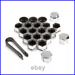 17mm WHEEL NUT BOLT COVERS LOCKING CAPS SET ROUND For Audi A1 A3 A4 A5 A6 A7