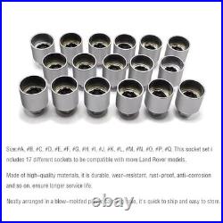 18pcs Land Rover Wheel Locking Nut Key Kit, Anti-theft Lug Removal Socket Tool