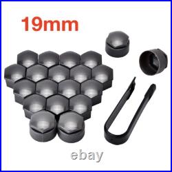 19mm GREY ALLOY WHEEL NUT BOLT COVERS INC LOCKING CAPS FOR ANY CAR