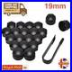 19mm Gloss Black Nut Caps + 4x Locking Wheel Nut Covers + Removal Tool Audi BMW