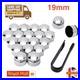 19mm Silver Nut Caps + 4x Locking Wheel Nut Covers + Removal Tool Audi BMW