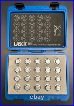1 X Laser Locking Wheel Nut Key Set Vauxhall / Opel 20 Pc 6861 Free Uk P&p