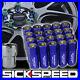 20 Blue/neo Chrome Capped Aluminum Extended 60mm Lug Nuts Wheels 12x1.5 L17