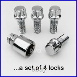 20 x ALLOY WHEEL BOLTS + LOCKS FOR AUDI (M14x1.5) RADIUS SEAT STUD NUTS aR4b