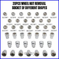 20pc Porsche Master Locking Wheel Nut Key Socket Tool Set Rim Lock