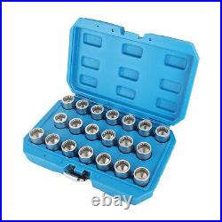 20pcs Master Locking Wheel Lug Nut Key Socket Set Removal Tool Kit for Porsche