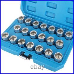 20pcs Master Locking Wheel Lug Nut Key Socket Set Removal Tool Kit for Porsche