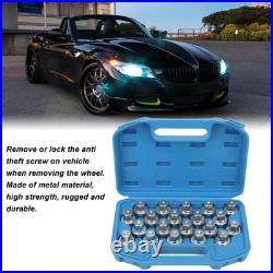 20pcs Wheel Lock Lug Nut Socket High Strength Anti Theft Removal Tool For Cars