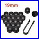 20x19mm Gloss Black Wheel Nut & Bolt Covers Inc Locking Caps Fits Any Car