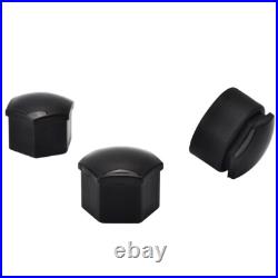 20x19mm Gloss Black Wheel Nut & Bolt Covers Inc Locking Caps Fits Any Car