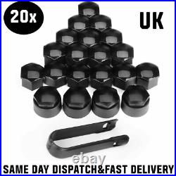 20x 17MM Genuine AUDI Alloy Wheel Bolt Nut Caps Covers with Removal Tool Black UK
