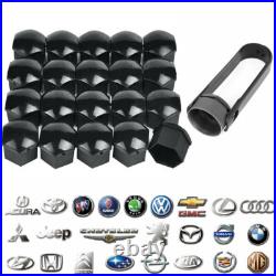 20x 17MM Genuine AUDI Alloy Wheel Bolt Nut Caps Covers with Removal Tool Black UK
