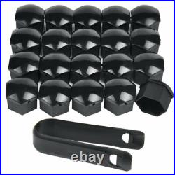 20x 17MM Genuine AUDI Alloy Wheel Bolt Nut Caps Covers with Removal Tool Black UK
