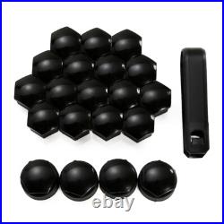 20x 17MM Genuine AUDI Alloy Wheel Bolt Nut Caps Covers with Removal Tool Black UK