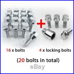 20x ALLOY WHEEL BOLTS & LOCKS FOR BMW X3 (E83) 2003-10 M14x1.5 LUG NUTS Z4b