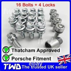 20x ALLOY WHEEL BOLTS + LOCKS FOR PORSCHE BOXSTER NUTS 986 987 981 718 LUG STUD