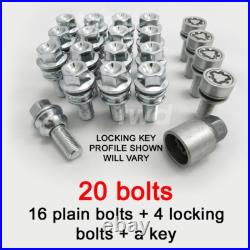 20x ALLOY WHEEL BOLTS + LOCKS FOR PORSCHE BOXSTER NUTS 986 987 981 718 LUG STUD