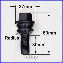 20x BLACK WHEEL BOLTS & LOCKS PORSCHE BOXSTER 986 987 ALLOY STUD NUTS 20Fe