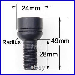 20x BLACK WHEEL BOLTS & LOCKS PORSCHE BOXSTER 986 987 ALLOY STUD NUTS 20Fe