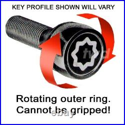 20x BLACK WHEEL BOLTS & LOCKS PORSCHE CAYENNE (SHORT TYPE) ALLOY STUD NUTS