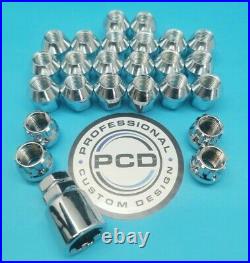 20x M12x1.5 CHROME Wheel Stud & Nut Conversion Kit 82mm Length AND LOCKING NUTS