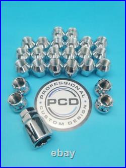 20x M14x1.5 CHROME Wheel Stud & Nut Conversion Kit 82mm Length AND LOCKING NUTS