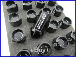 20x RAYS Wheel Lug Nuts Dura Lock Nut Set 42mm for 5H Black M12xP1.5 (12x1.5)