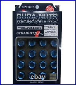 20x Rays Wheel Lug Nuts Dura Lock Nut Set 32mm for 5H Blue M12xP1.25 (12x1.25)
