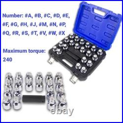 21PCS Tire Wheel Lock Anti-Theft Screw Lug Nut Removal Key Socket For Audi